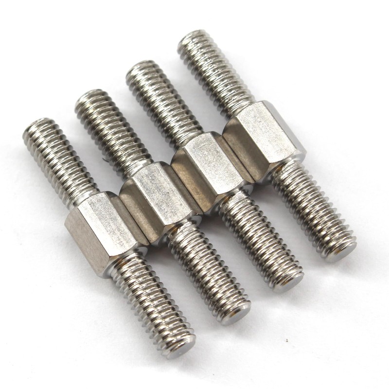 (4 Pieces) M12x100mm Hex Double End Threaded Stud With Right
