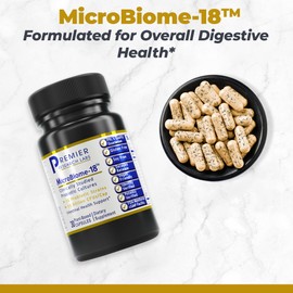 Premier Research Labs MicroBiome-18 - Probiotics for Digestive Health, Probiotics with Lactobacillus Acidophilus for Women and Men, Reuteri for Healthy Gut Microbiome - 30 Vegetarian Capsules
