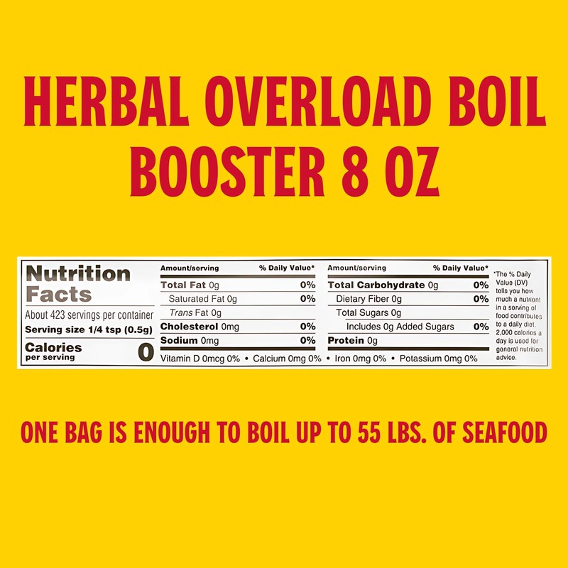 Louisiana Fish Fry, Herbal Overload Boil Booster, 8 oz (Pack