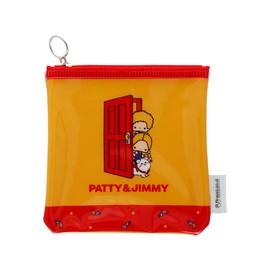 Sun-Star Stationery S2337320 Patty & Jimmy Sanrio Characters Goods Pouch, Clear Material, Flat Square