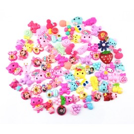 Honbay 100 Gram (Approx 70-75pcs) Assorted Cartoon Animal Flower Resin Flatback Charms Hair Clip Hairpin DIY Craft Jewelry Decoration Pieces