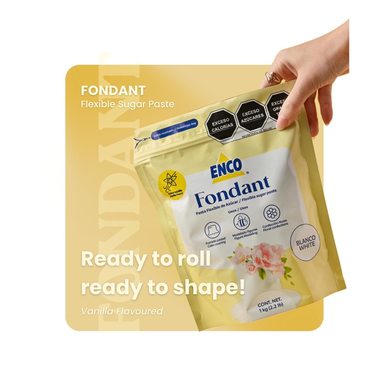 ENCO Premium Red Fondant, Vanilla Flavor, Ready to Use 2.2