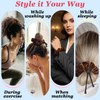 2 PCS Adjustable Hair Ties for Thick Hair, Large Satin
