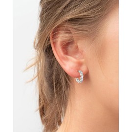 wynn's Hoop Earrings 925 Silver Celtic Knot Hoop Earrings Silver 925 Medium Size Unisex Earrings Celtic Jewellery for Men and Women