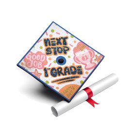 Once Upon A Time Kindergarten Graduation Cap Topper, Glitter Grad Cap Decorations, Class of 2025 Preschool Grad Cap Topper, Next Stop 1st Grade