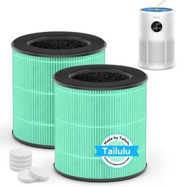 Tailulu D10 Replacement Filter,Air Purifier Filter for Tailulu D10 Air Purifier, 3-in-1 H13 Grade True HEPA Replacement Filte (Green 2Pack)