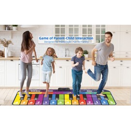 SUNLIN 6 ft. Floor Piano Mat for Kids & Toddlers, Giant Piano Mat, 24 Keys, 10 Built in Songs, 8 Instrument Sounds, Record & Playback, Song Booklet, Musical Toy Gift for Boys & Girls Age 3 4 5 6 7 8 9