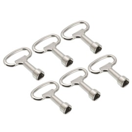PATIKIL 12.5x7mm Triangle Socket Spanner Key, 6 Pack Electrical Cabinet Gas Water Meter Key for Elevator Lift Door Triangle Panel Lock, Silver