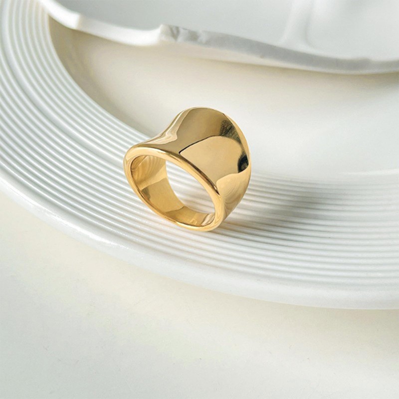 Chunky Gold Rings That Don't Tarnish Gold Wide Band Rings