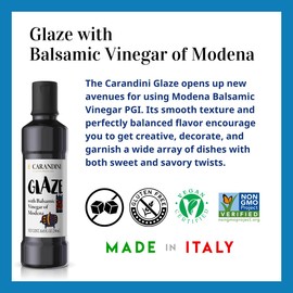 CARANDINI Glaze with Balsamic Vinegar of Modena –– Non-GMO, Vegan, Gluten-Free, No Added Sugar – Made in Italy, 8.45 Fl Oz