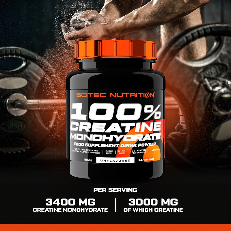 Scitec Nutrition 100% Creatine Monohydrate – Vegan – 3g per