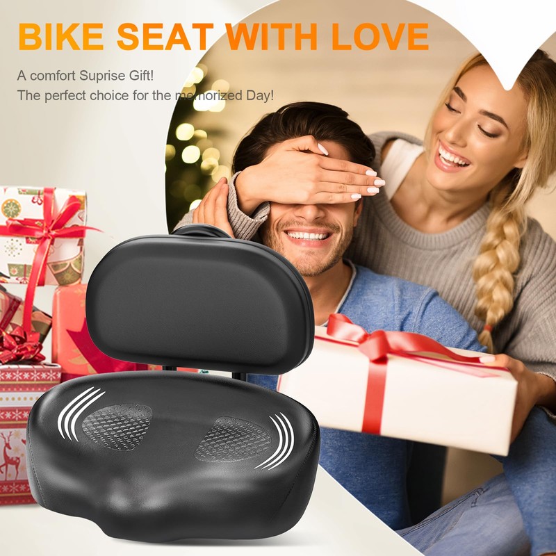 Bike Seat Noseless Wide Comfort Men Women Bicycle Saddle for