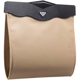 JEYODA Car Leather Garbage Bag, Smart LED Waterproof Storage Trash Can, Car Trash Can Storage, Car Accessories, Convenient Goods, Storage Box, Car Accessories, Storage Box, Rear Seat Storage, Leather