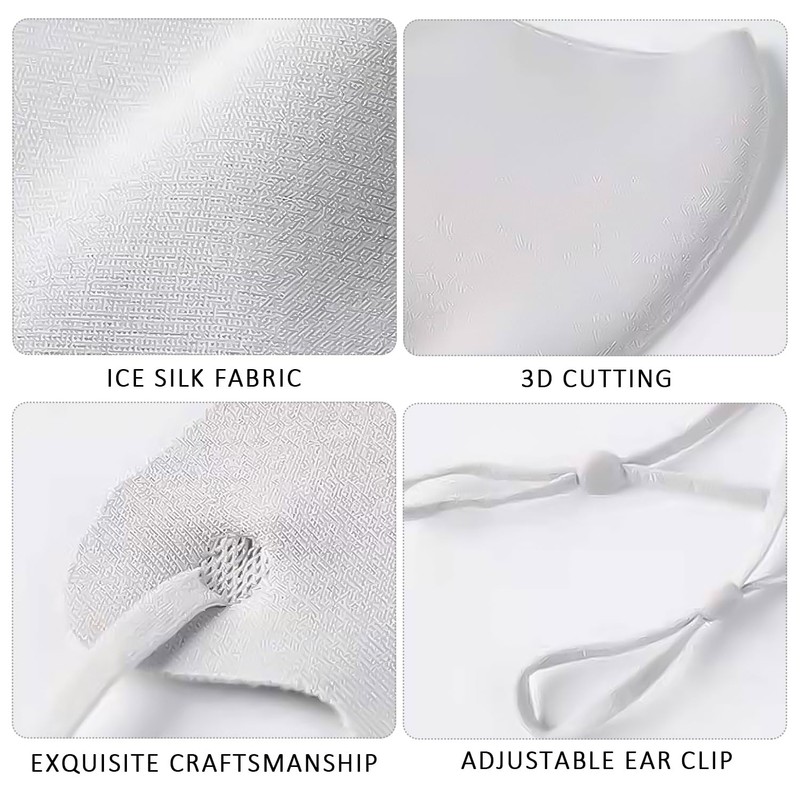 VBRHFRIF 10 Sunscreen Masks, Cotton Masks, Adjustable Protective Masks, Outdoor