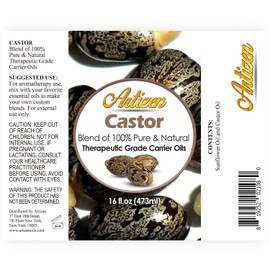 Artizen Pure Castor Oil – Therapeutic Grade Hair, Skin & Body Moisturizer (Bulk 16oz)