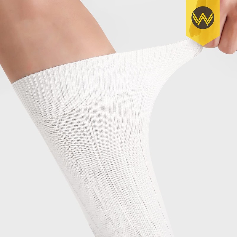 WANDER Classic Ribbed Dress Socks 8 pairs Men's Cotton Solid