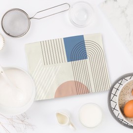 FIicy Boho Kitchen Towels Set of 2, Boho Tea Dish Towels, Boho Bohemian Pink Blue Circle Decorative Hand Towels for Bathroom Kitchen, Blue and Pink Boho Bathroom Kitchen Decor(16x24 Inch)