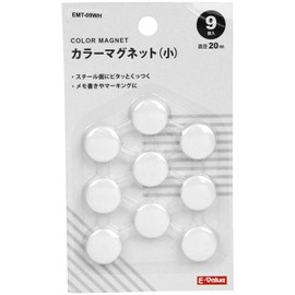 E-Value EMT-09WH Color Magnets, Small, 0.8 inches (20 mm), 9 Pieces, White
