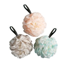 Body Scrubber Sponge,Dusch-Luffa-Kugeln, duschschwamm, weich, langlebig, extra groß, Netz-Pouf, einfach, schäumend, Körperschrubber Peeling für große Vollschäumreinigung, einfarbig, 3 Stück