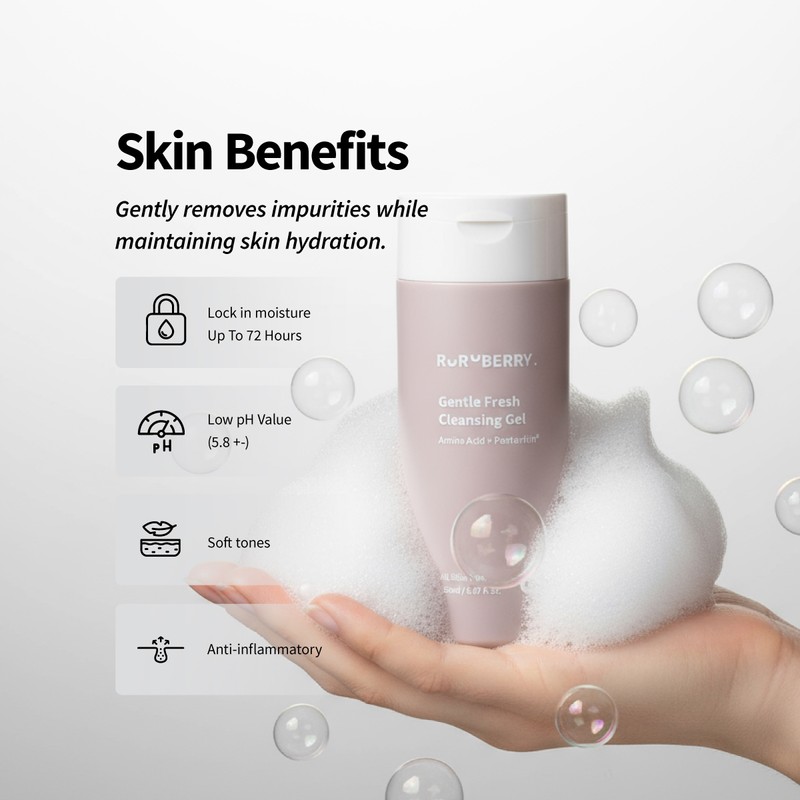 Ruruberry Gentle Fresh Cleansing Gel (50ml/150ml)