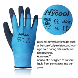 DS Safety Work Gloves Men and Women - Waterproof Gardening Gloves with Foam Latex and Rubber Coating Gloves (1 Pair Blue) Size 10/XL