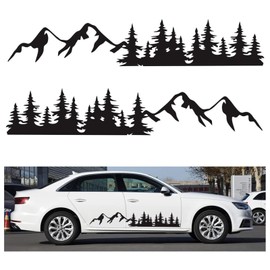 IDOMISMR Car Stickers and Decals Mountain Tree Forest Vinyl Graphic Kit DIY Car Side Body Stickers Decoration for Car Truck Camper RV Trailer,1Pair