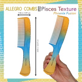 Allegro Comb 1004 Wide Tooth Detangling Hair Combs For Women, Stylists & Curly Hair Teasing Comb Mens Comb 1 Piece. (Phoenix Fusion)