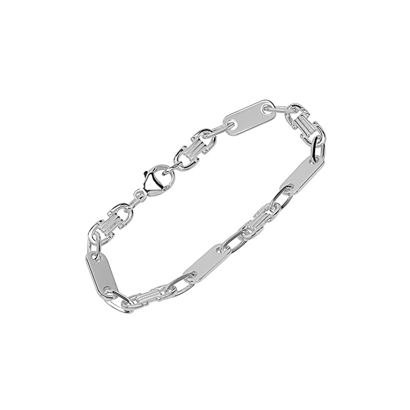 NKlaus Calla 12878 Men's Curb Bracelet 925 Sterling Silver 19
