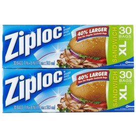 Ziploc Sandwich Bags - Extra Large - 30 ct - 2 pk