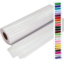 Iridescent White Tulle Crystal Organza Fabric Rolls 12 Inch by 50 Yards (150 feet) Sheer Fabric for Christmas Decorations DIY Tutu Bow Baby Shower Birthday Party Wedding Craft Supplies