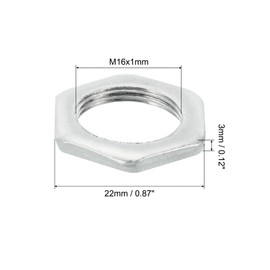 PATIKIL M16 x 1.0 Steel Hex Nuts 30 Pack Metric Thread Galvanised Fittings Nuts Screw Bolts Fixing Parts for Lamps Machine Repair 3 mm Height
