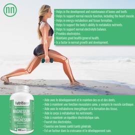 Nutritionn Magnesium Glycinate Supplement - 300 Capsules x 212.5 mg Elemental Magnesium, 425 mg Once Daily for Women and Men - Pure Chelated Bisglycinate for Good Health and Sleep - Made in Canada by Nutritionn