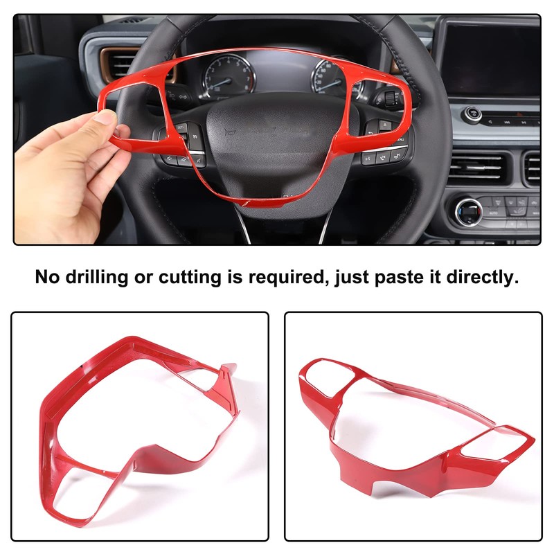 Car Steering Wheel Button Frame Cover Trim Compatible with Ford