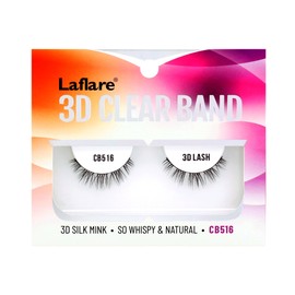Laflare Strip Lashes Look Like Eyelash Extensions Clear Band 3D Natural Look Volume Lashes Wipsy (CB516)