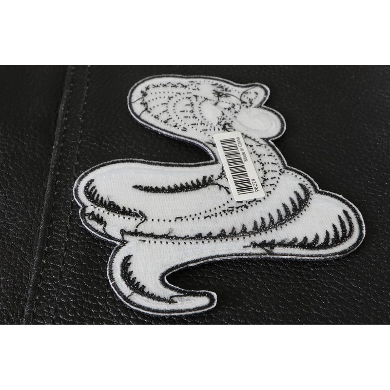 Cobra White Patch - 3.5x4 inch. Embroidered Iron on Patch
