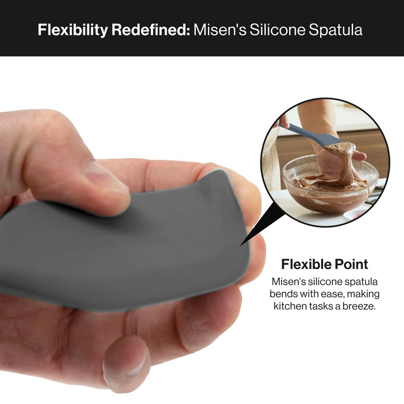 Misen Nonstick-Safe Silicone Spatula - Dishwasher Safe, Heat Resistant -