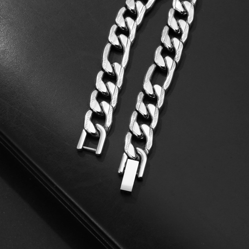 MISWOYI Silver 316L Waterproof Stainless Steel Bracelet For Men, Stylish