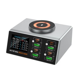 Multi-functional Magnetic Charging Station for Devices 140w Fast Charging Desktop Charging Stationcolor: silver gray, socket standard: EU