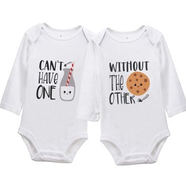 listery Twin Cookies Baby Outfit Boy Girl Twin Matching Outfits Cookies Onesie Twins Clothes Boy And Girl Toddler