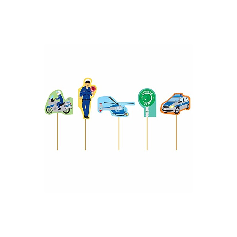 Police Muffin Picks Pack of 10 // Muffin Decoration for