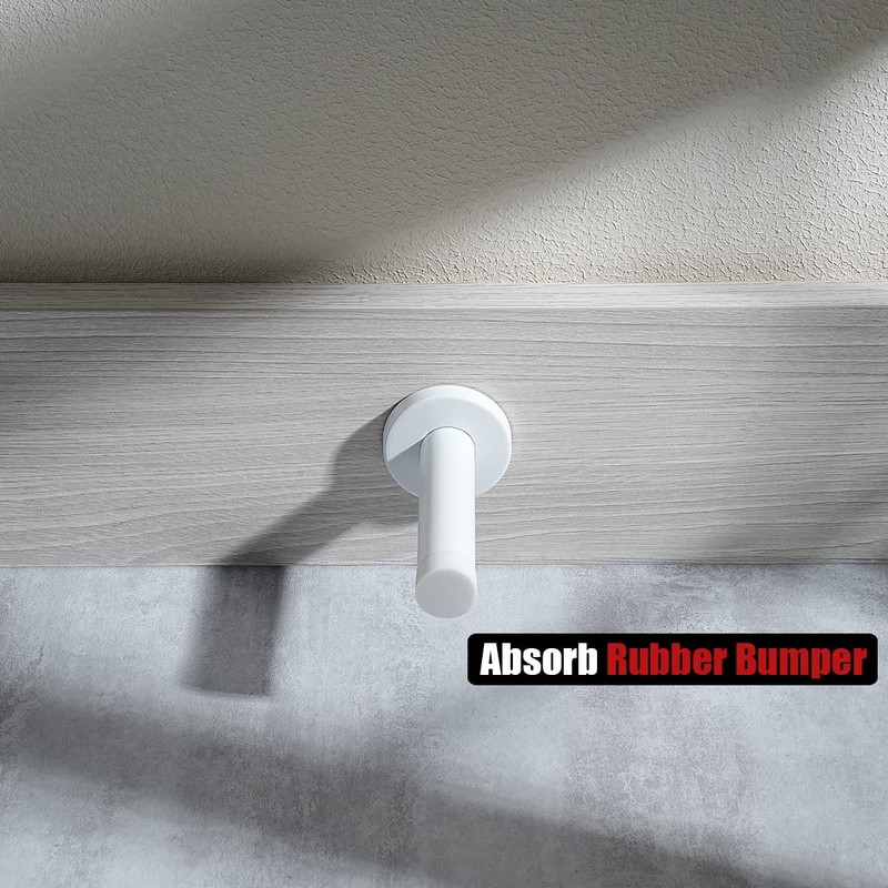 JQK Door Stopper White, 304 Stainless Steel Thicken 1mm Sound