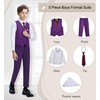 Boy's Suits Formal Vest Suit Dress Pants Set Purple Suits