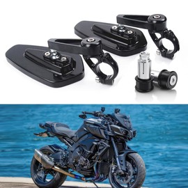 goodfitment - Motorcycle Handlebar Bar End Mirror, Universal 7/8" Handle Black Rear View Side Mirrors Compatible with GROM MSX125 CB500F Z125 Z750 Z900 MT-03 MT-07 FZ-07 MT-09 FZ-09 MT-10 FZ-10 FZ6