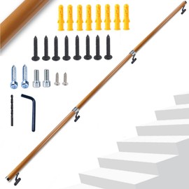 Dakzhou 9.91Ft Wooden Handrail Resin Non-Slip Stair Handrail Wall Mounted Handrail Indoor Outdoor, Comfortable Barrier-Free Stair Handrail for Elderly 1.97 "Round