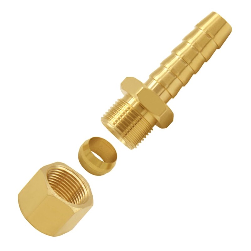Joywayus 2PCS Brass Fuel Line Adapter 5/16" Compression Tube OD