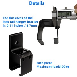 BiJun Box Rail Hanger Brackets-Heavy Duty Exterior Barn Door Hardware for 1-3/4"x2-3/8 Strut Channels | 100kg Load Capacity, Rust-Proof & Prevents Door Sagging (Black 4 Pack)