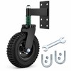 Heavy Duty 8-Inch Gate Support Wheel with Solid Rubber Roller,