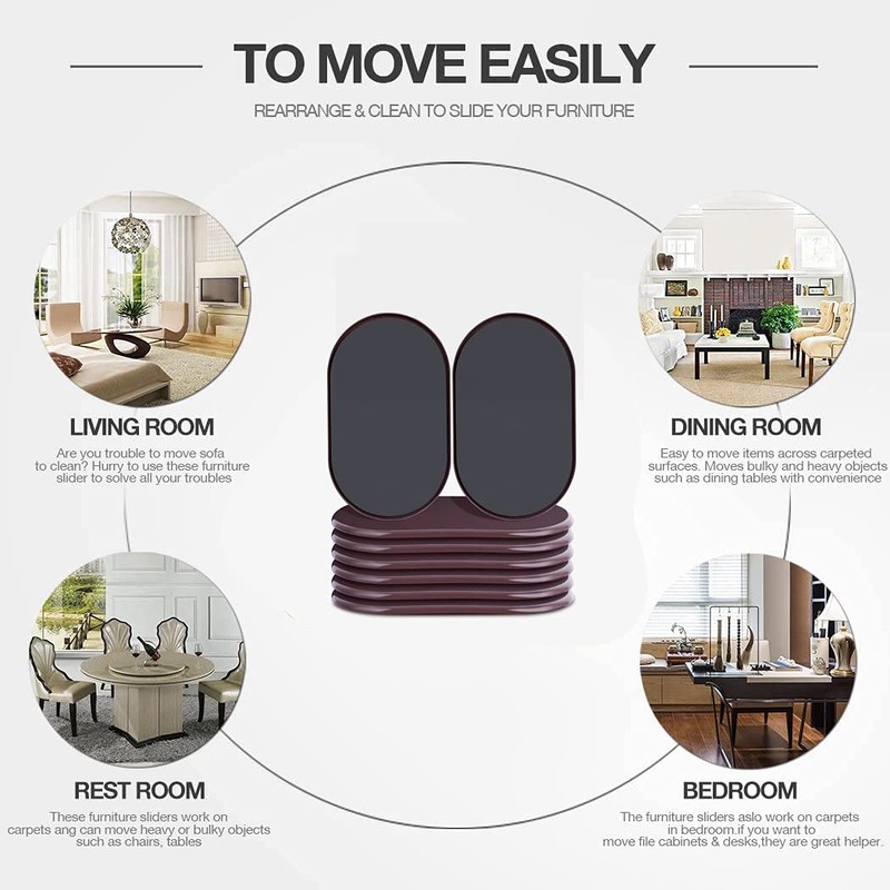 Reusable Large Furniture Sliders for Carpet, Furniture Movers Sliders, Carpet
