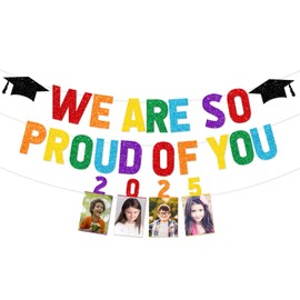 Weimaro We are So Proud of You Banner, 2025 Graduation Photo Banner, Graduation Decorations, Congratulations Decorations for Kids PRE K Preschool Kindergarten 5th Grade Grad Party Decorations WAS-C