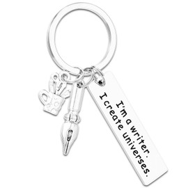 Kivosliviz Writer Keychain - I'm A Writer Keychain Gift for Women Writers & Authors - Premium Stainless Steel Keyring - Perfect for Retirement, Birthday or Just Because